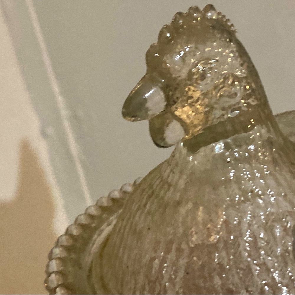 crystal rooster candy dish